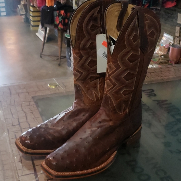 Bottes Homme Nocona Full Quill Autruche Noires - Taille 10 D, Occasion Excellent état